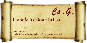 Csobán Gabriella névjegykártya